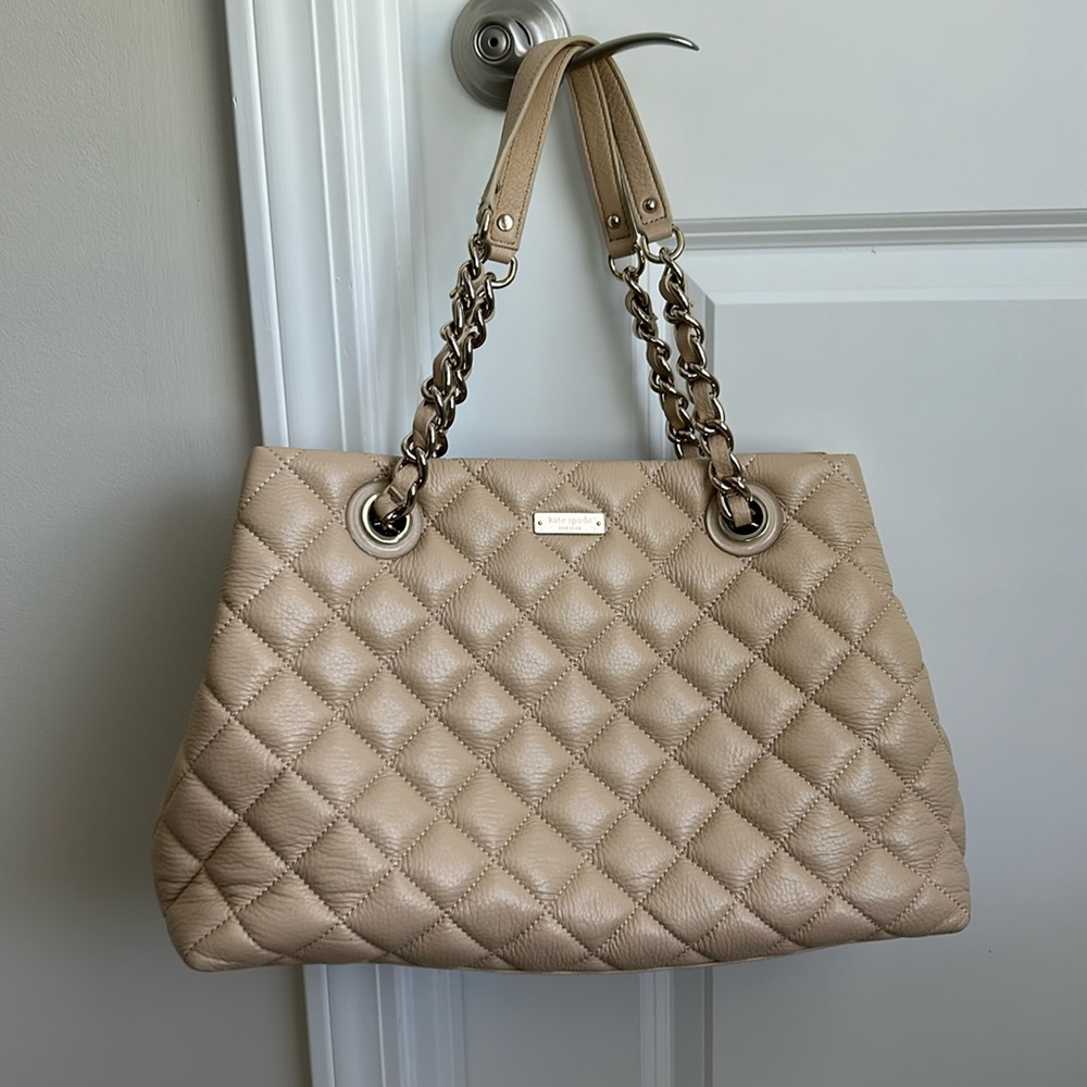 Kate Spade Quilted Tan Shoulder Bag